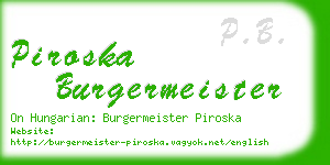 piroska burgermeister business card